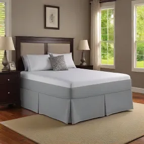 18 Inch Drop Tailored Bed Skirt Egyptian Cotton Split Corner Pleated Silver 1000TC