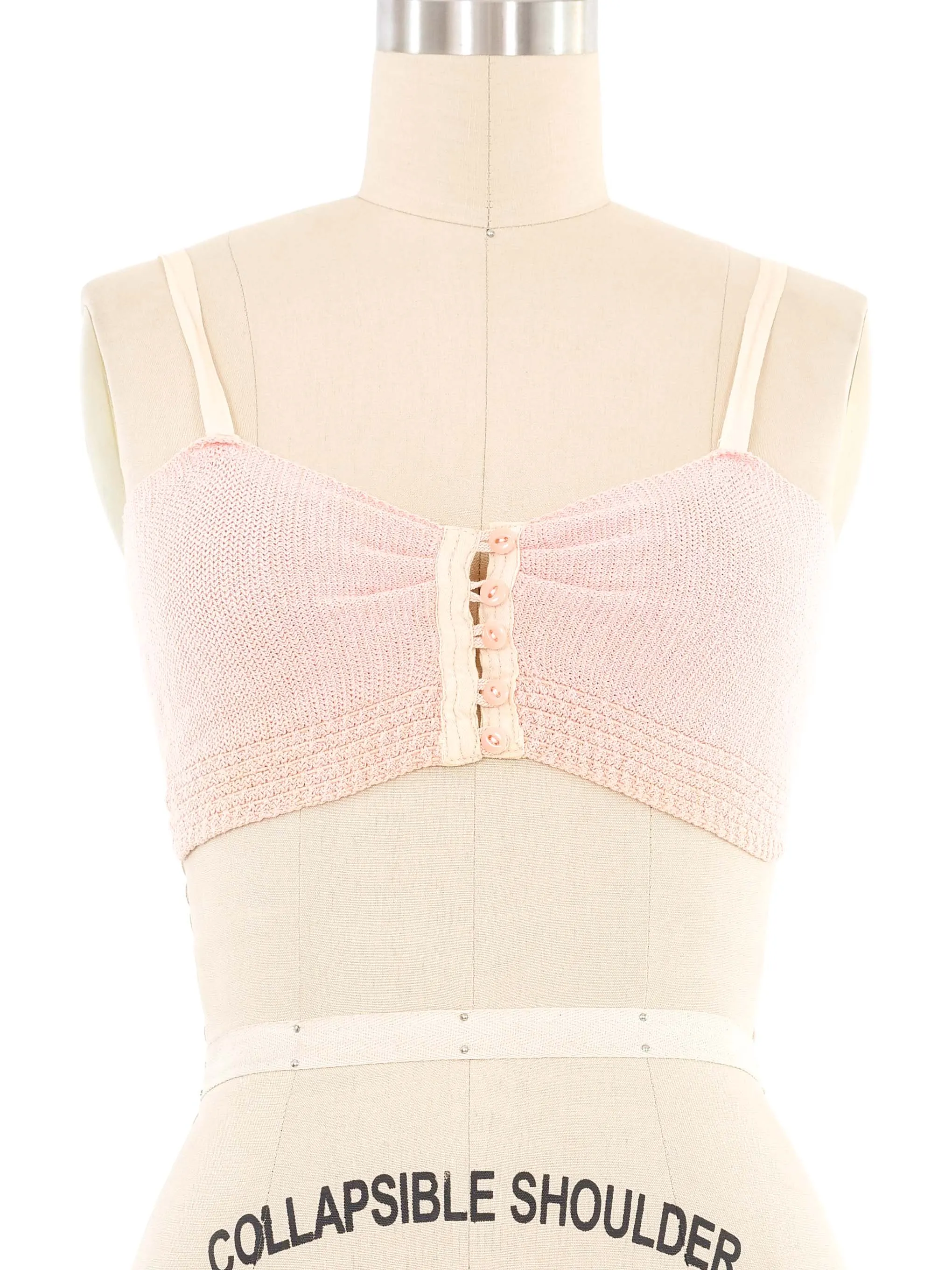 1930s Peach Knit Bra