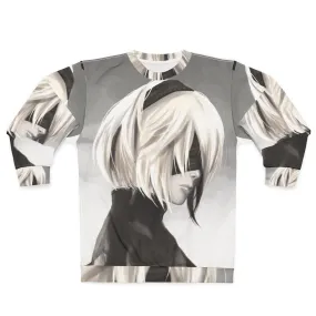 2B Nier Automata Sweatshirt - Fanart Digital Illustration