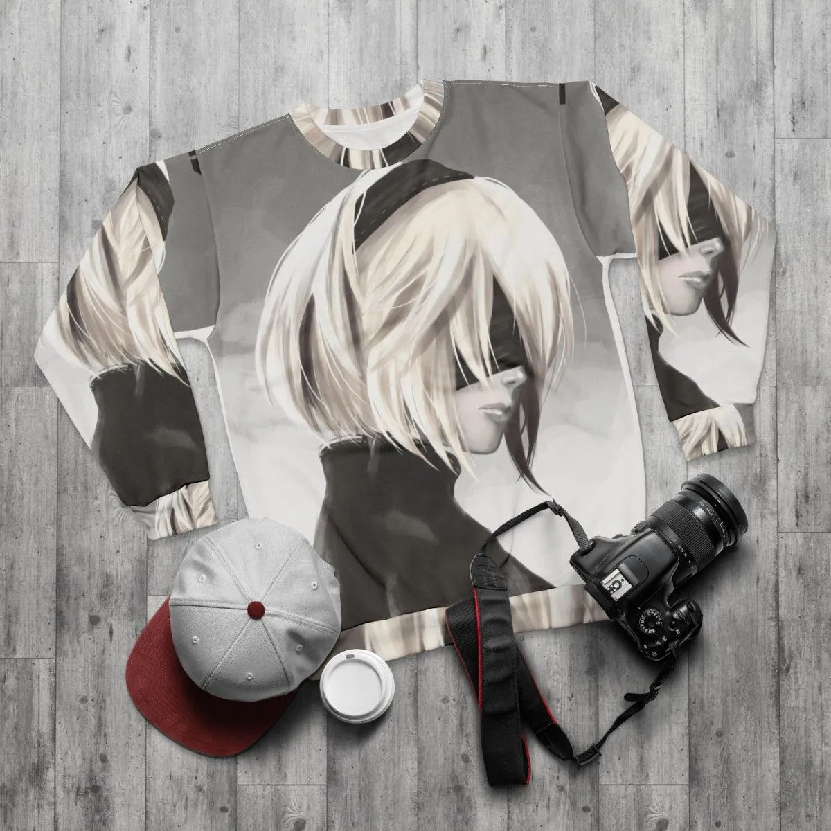 2B Nier Automata Sweatshirt - Fanart Digital Illustration