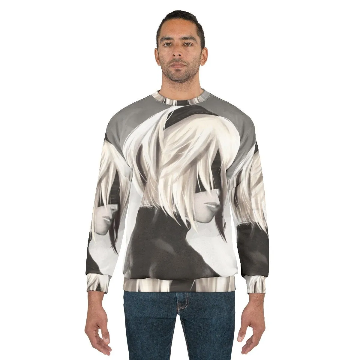 2B Nier Automata Sweatshirt - Fanart Digital Illustration