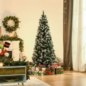 6FT Artificial Christmas Tree Xmas Indoor Decoration w/ Pinecone