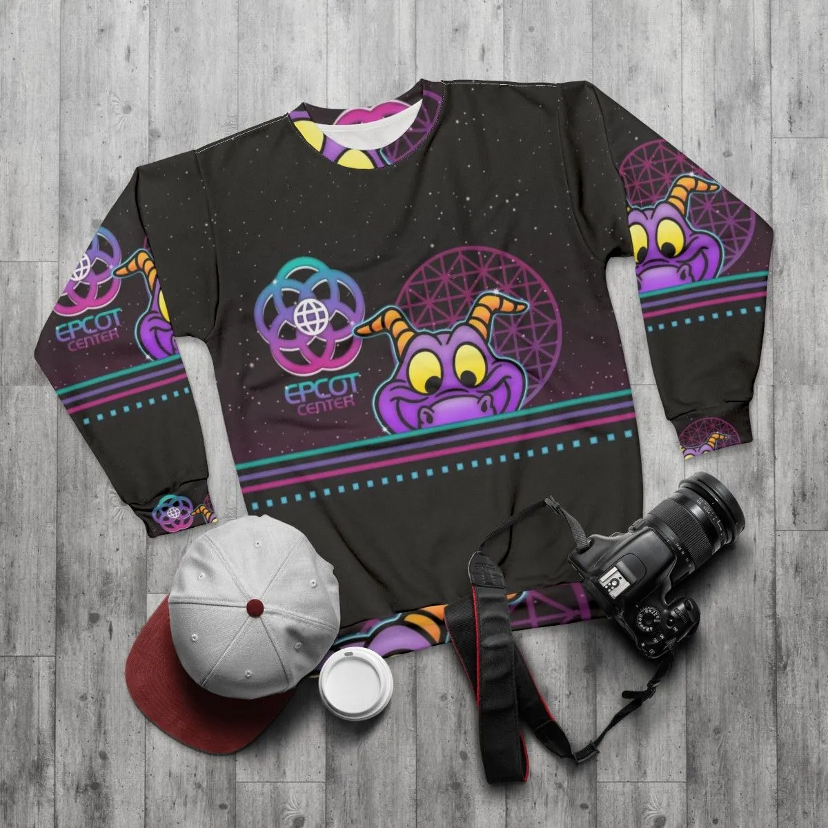 80s Glow Figment Disney Sweatshirt