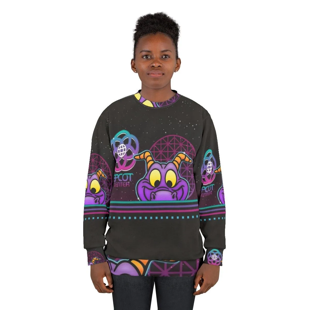 80s Glow Figment Disney Sweatshirt