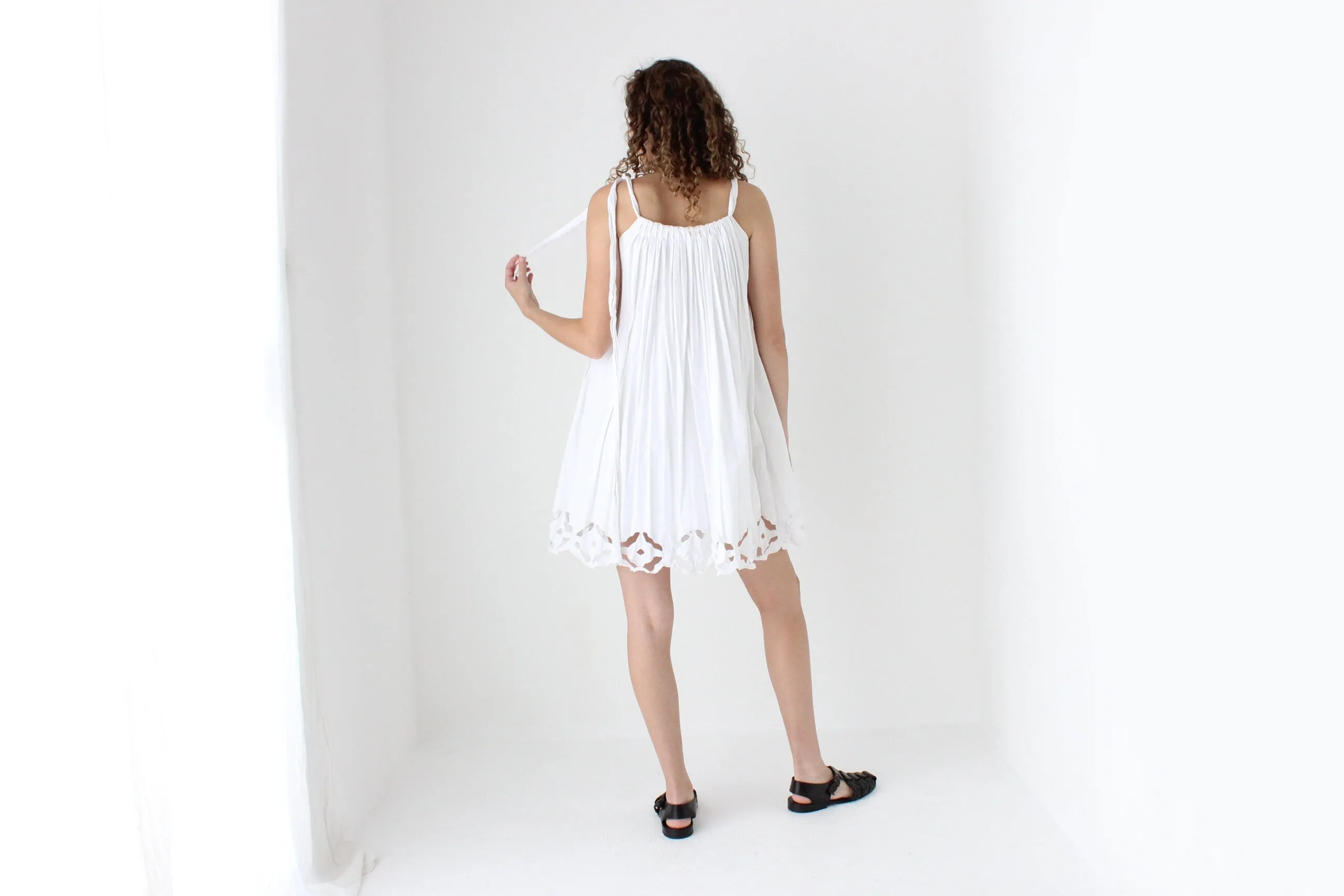 90s Cotton 'Paper Cut Out' Voluminous Trapeze Mini