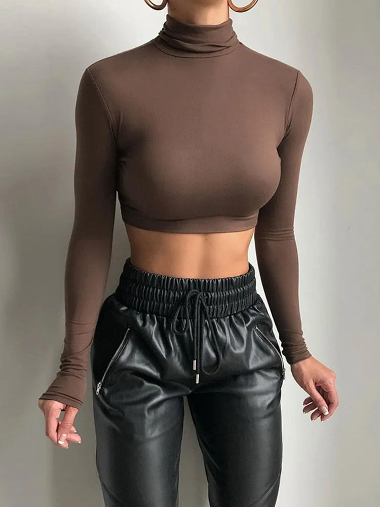 A&A Essentials Turtleneck Crop Top