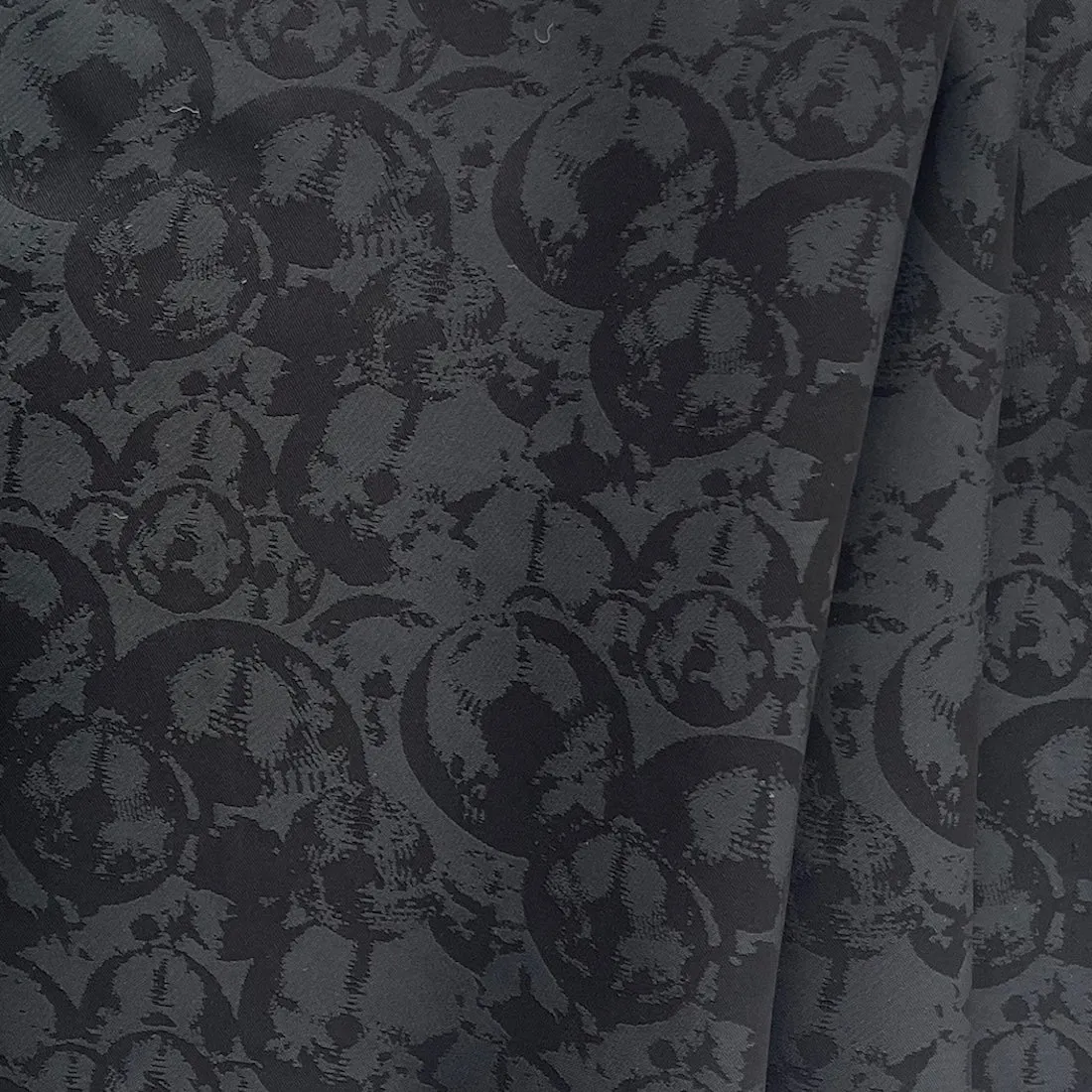 Abstract Ocular Onyx Rayon Viscose Blend Satin Jacquard (Made in Korea)