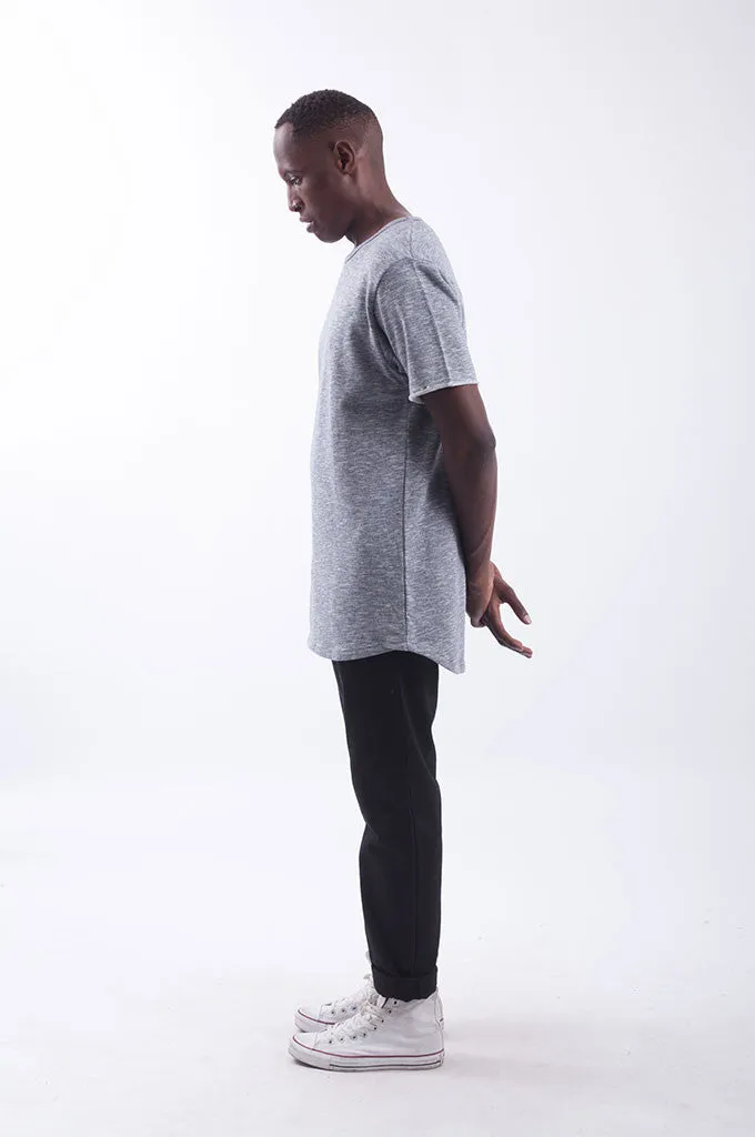 Akomplice VSOP- Guadi Men's Raw CutTee, Heather Grey/Blue