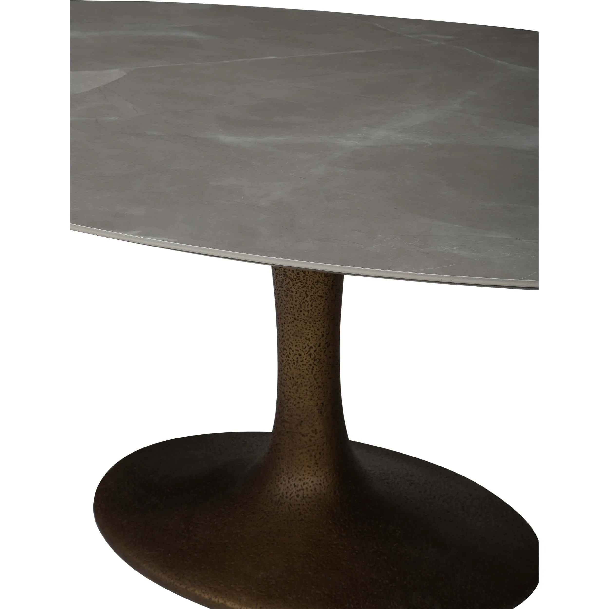 Arielle Dining Table, Grey Top/Brass Base