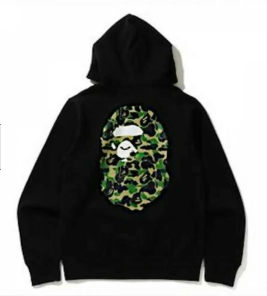 BAPE "Logo and Ape Head" Full Zip Hoodie Black