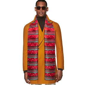 Barry Wang Red Scarf Christmas Red White Snowflake Pattern Winter Scarf