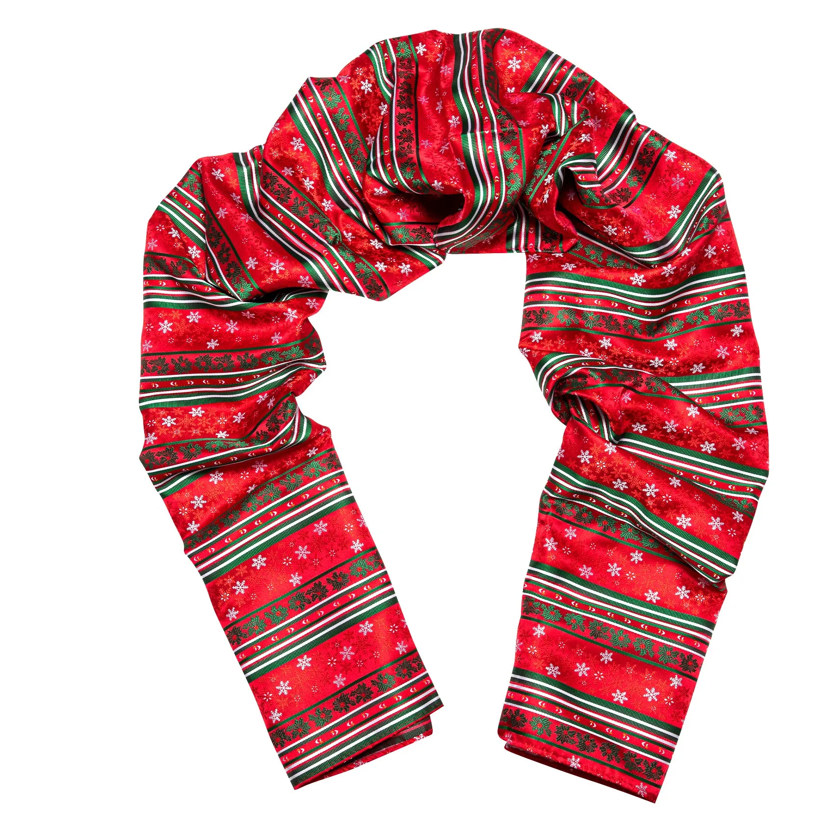 Barry Wang Red Scarf Christmas Red White Snowflake Pattern Winter Scarf