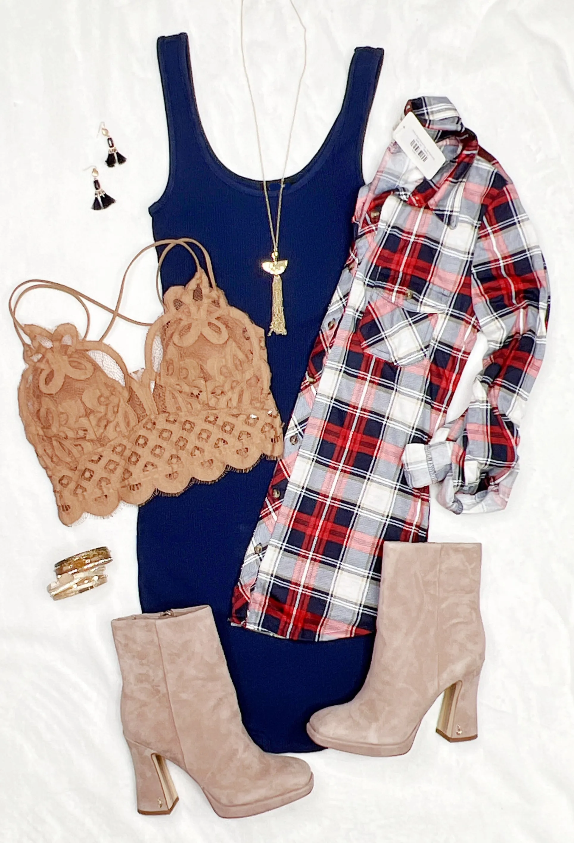 Basic Ribbed Tank Dress - Navy