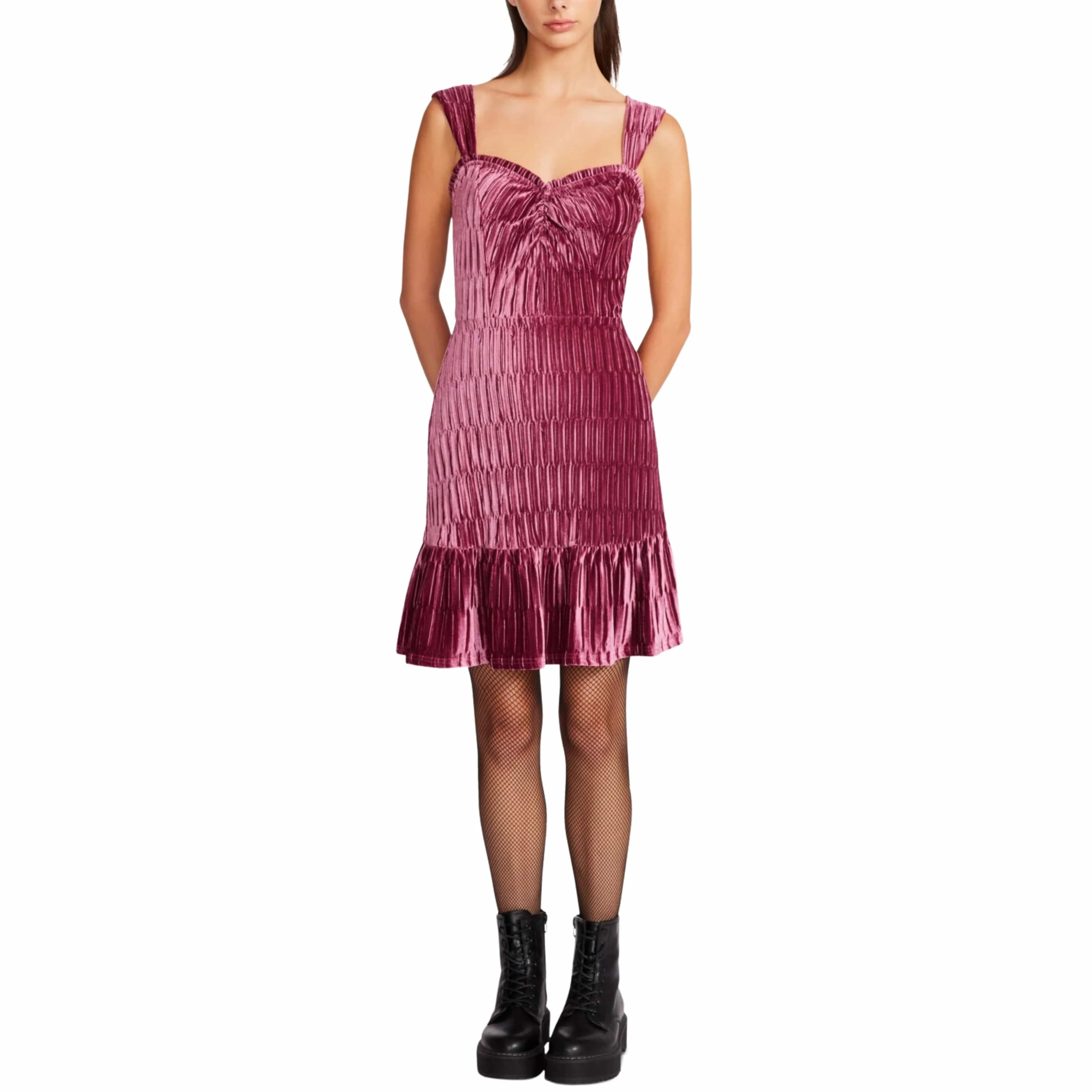 BETSEY JOHNSON -  Velvet Knee Length Sheath Dress