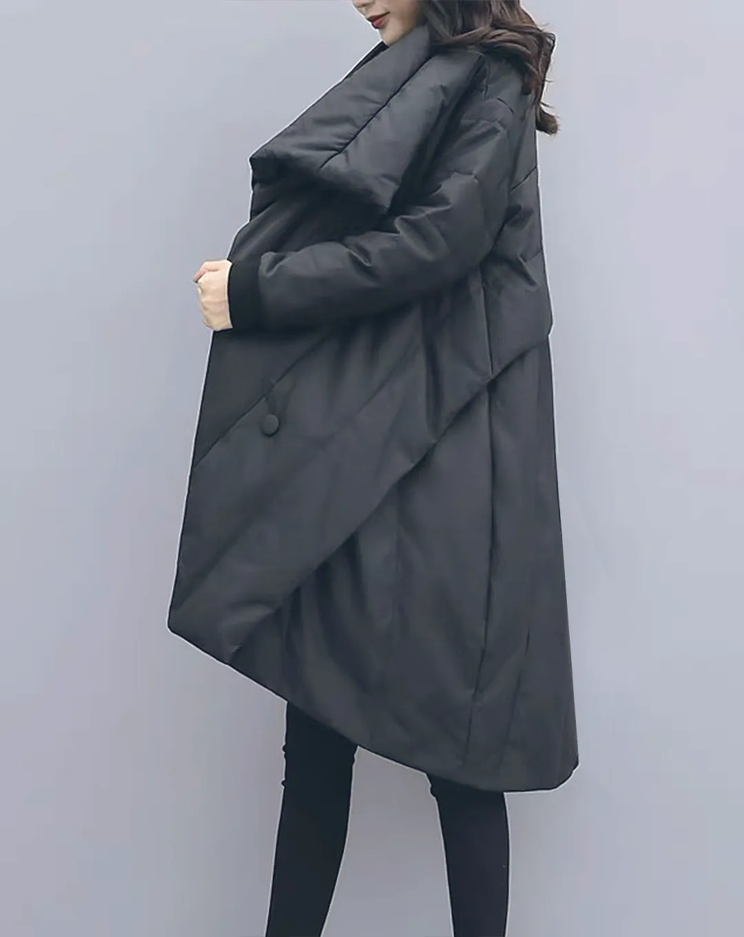 ♀Big Collar Middle Down Coat