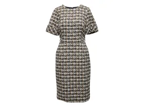 Black & Multicolor Oscar de la Renta Patterned Dress Size US 8