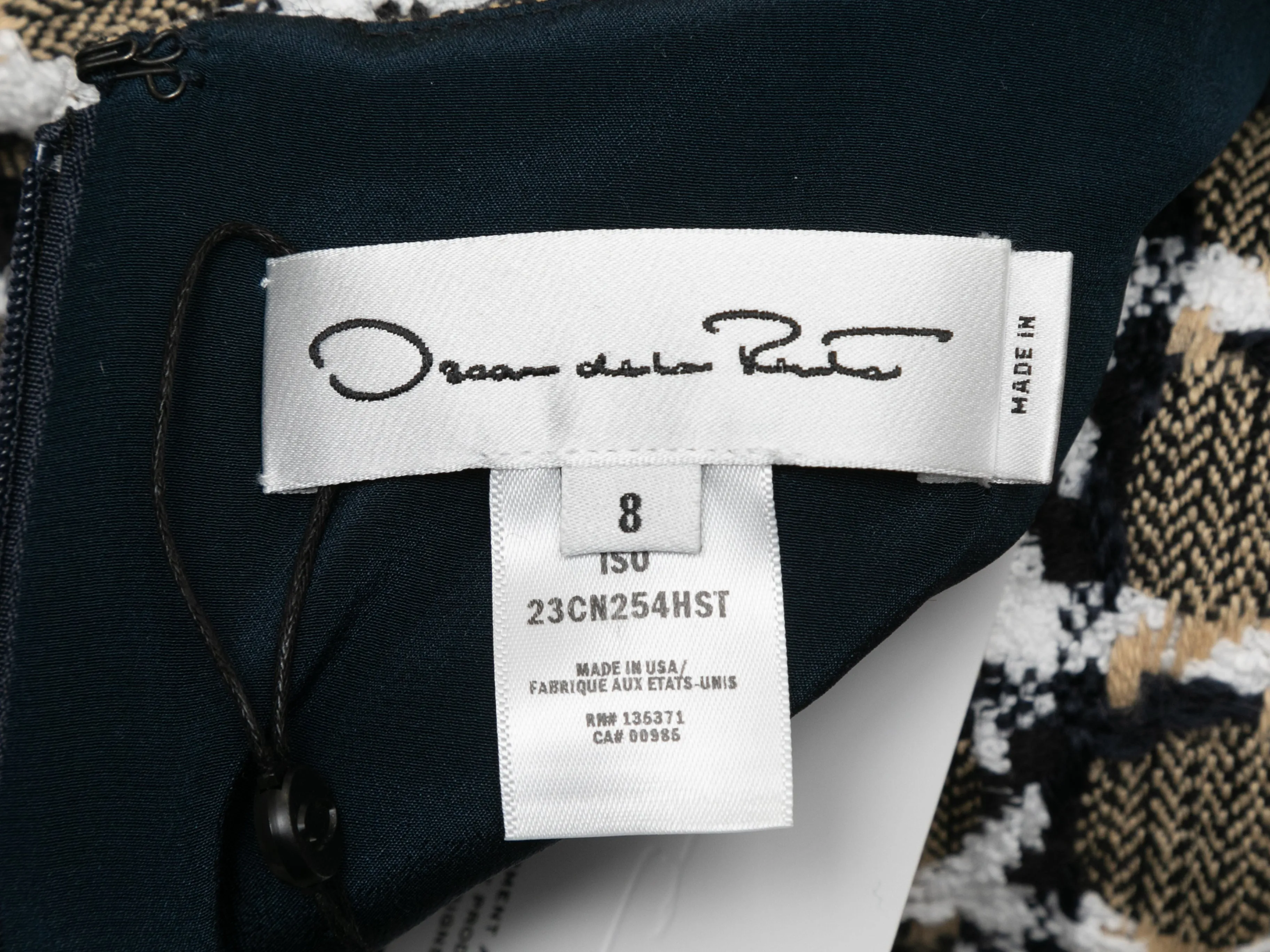 Black & Multicolor Oscar de la Renta Patterned Dress Size US 8