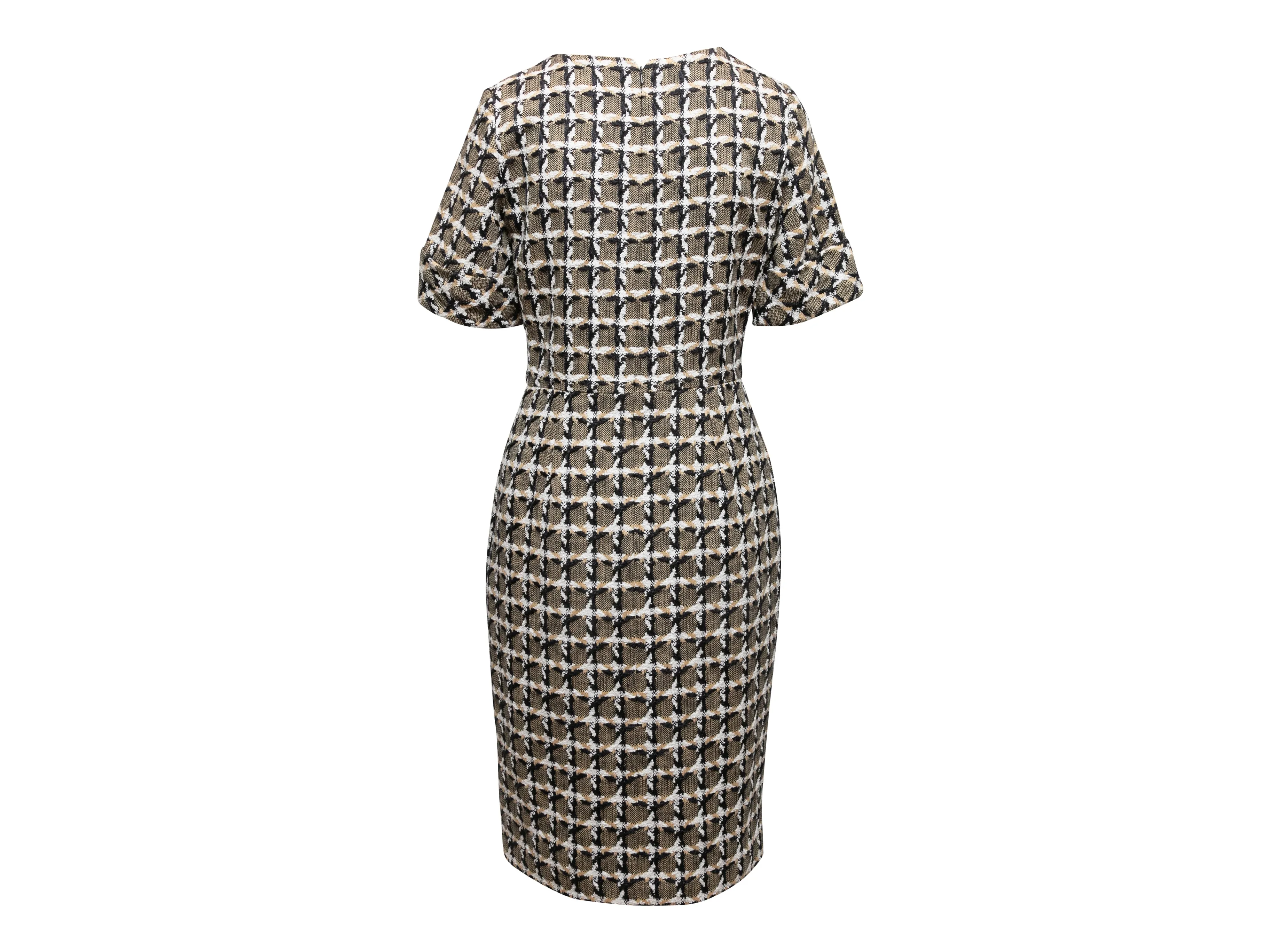 Black & Multicolor Oscar de la Renta Patterned Dress Size US 8