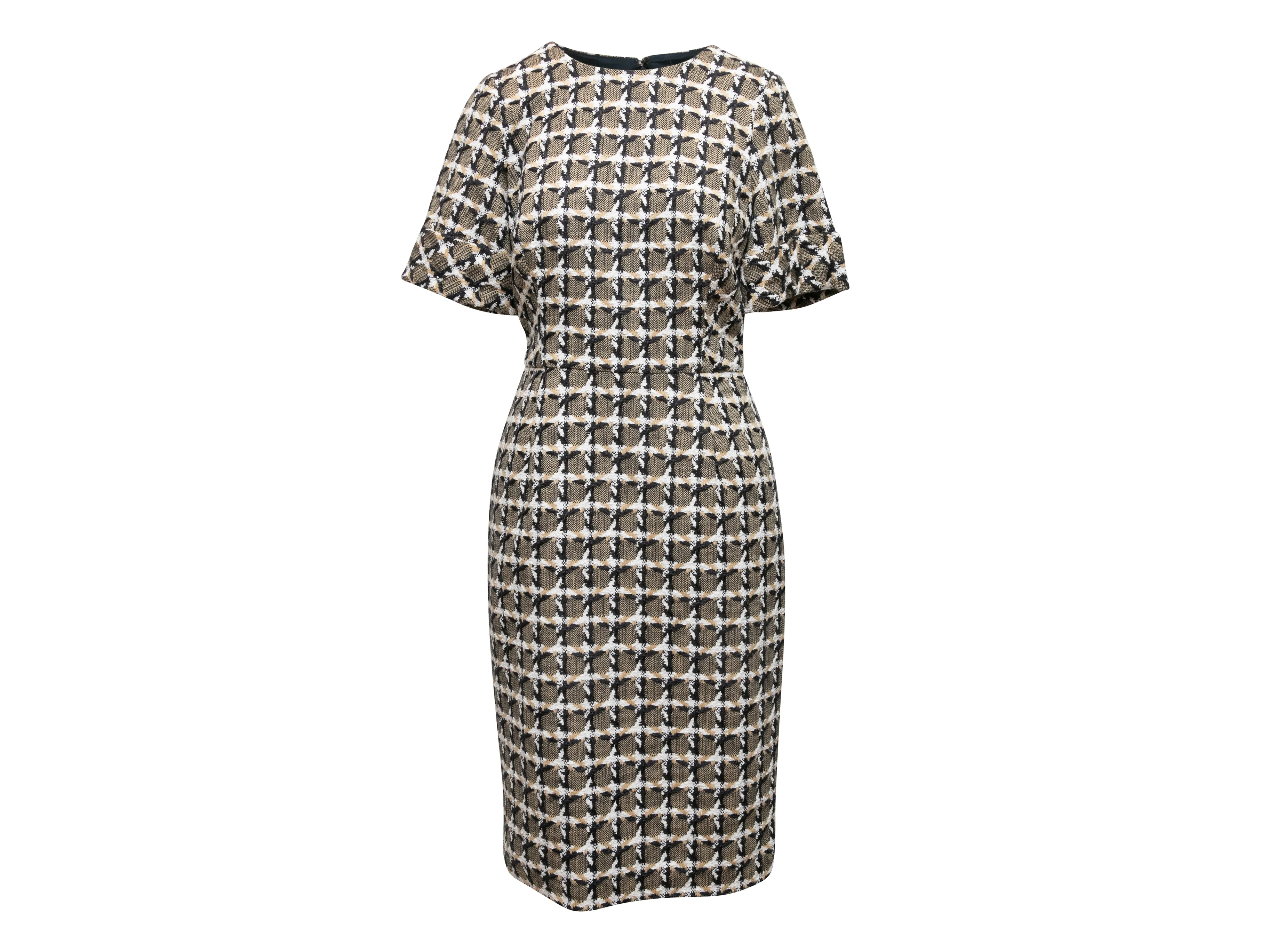 Black & Multicolor Oscar de la Renta Patterned Dress Size US 8