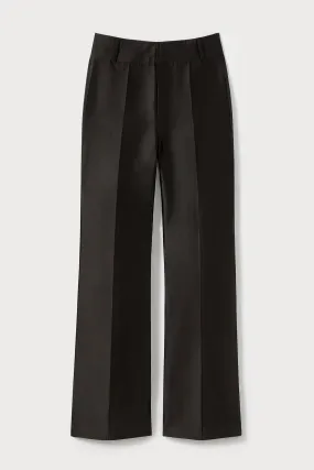Black Satin Flared Pants