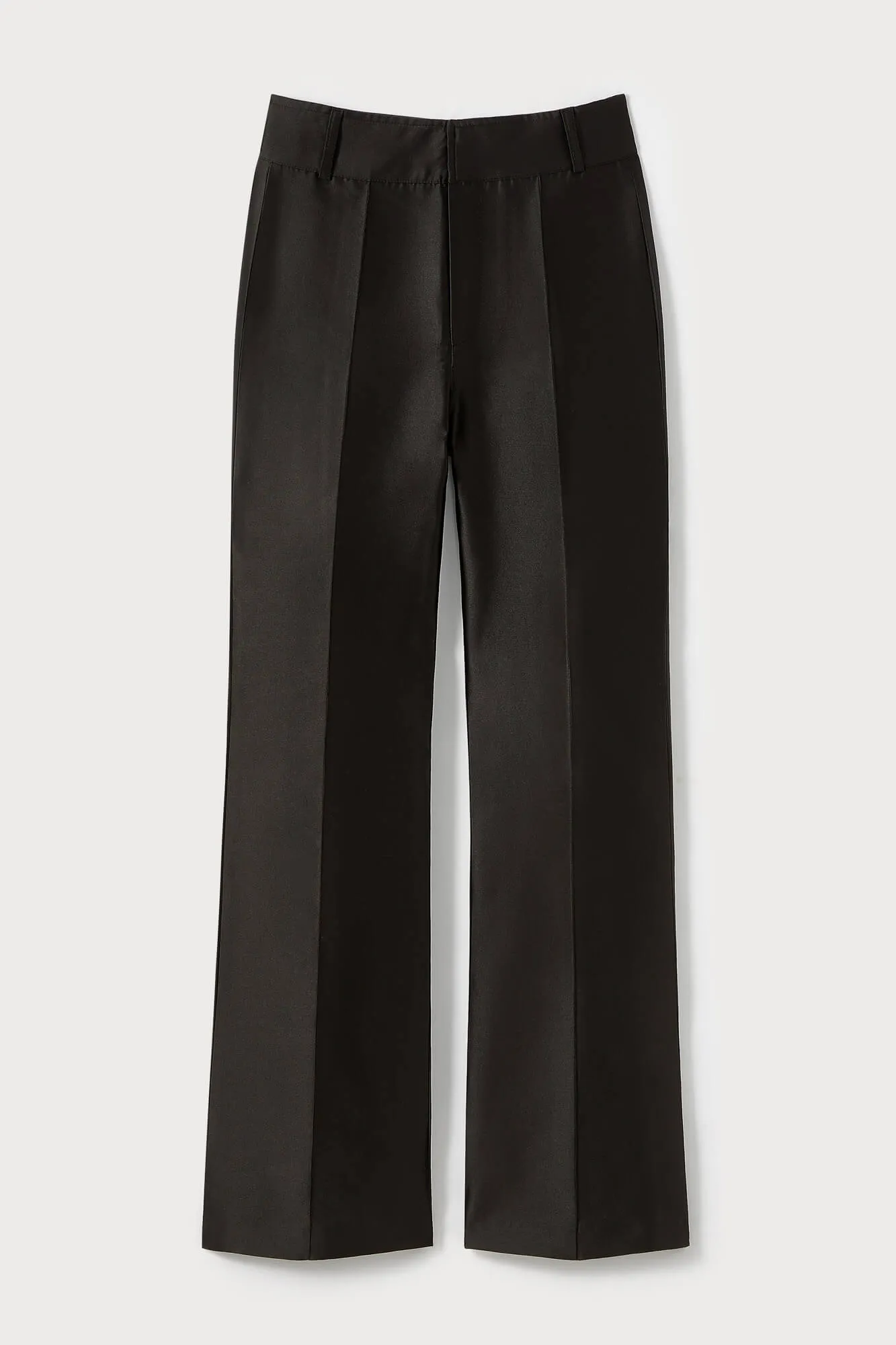 Black Satin Flared Pants