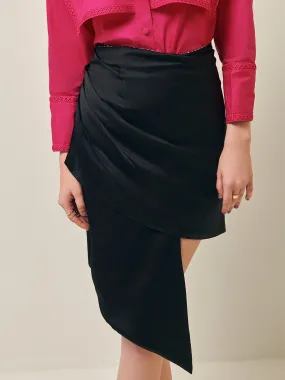 Black/Houndstooth Reversible Wrap Skirt