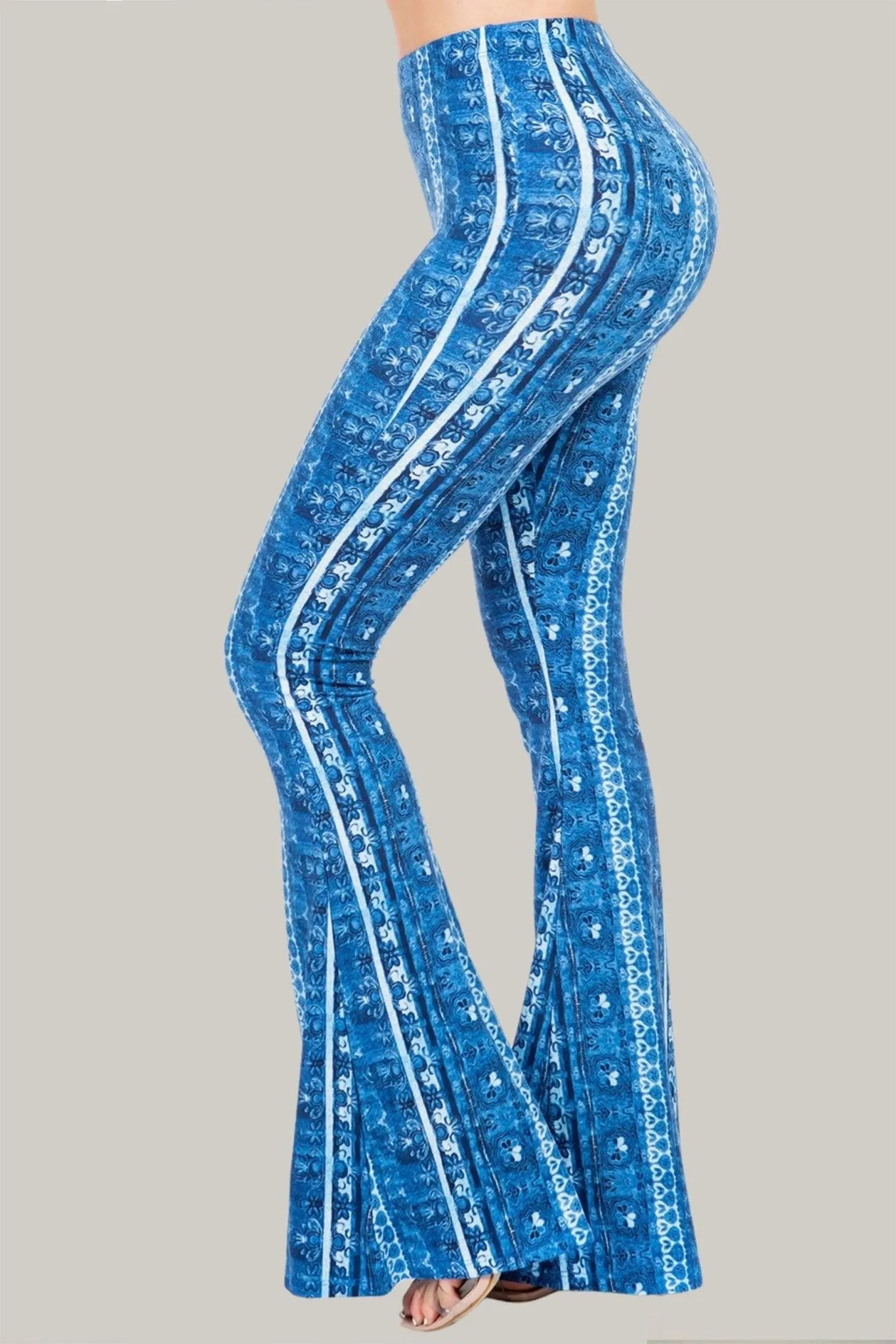 Boho Floral Printed Flared Pants