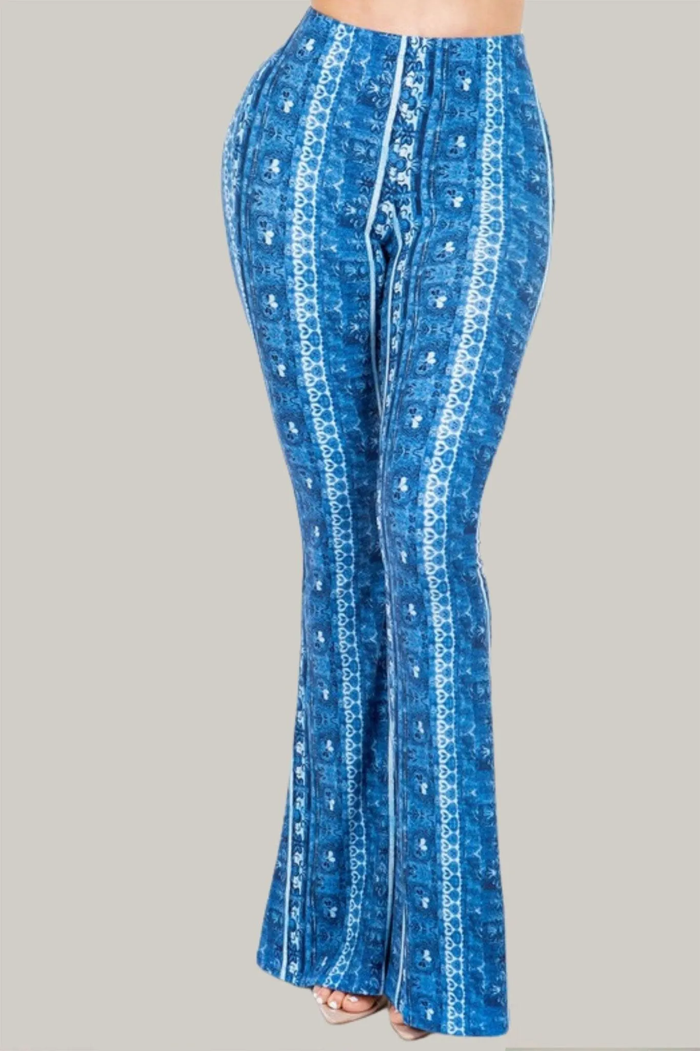 Boho Floral Printed Flared Pants
