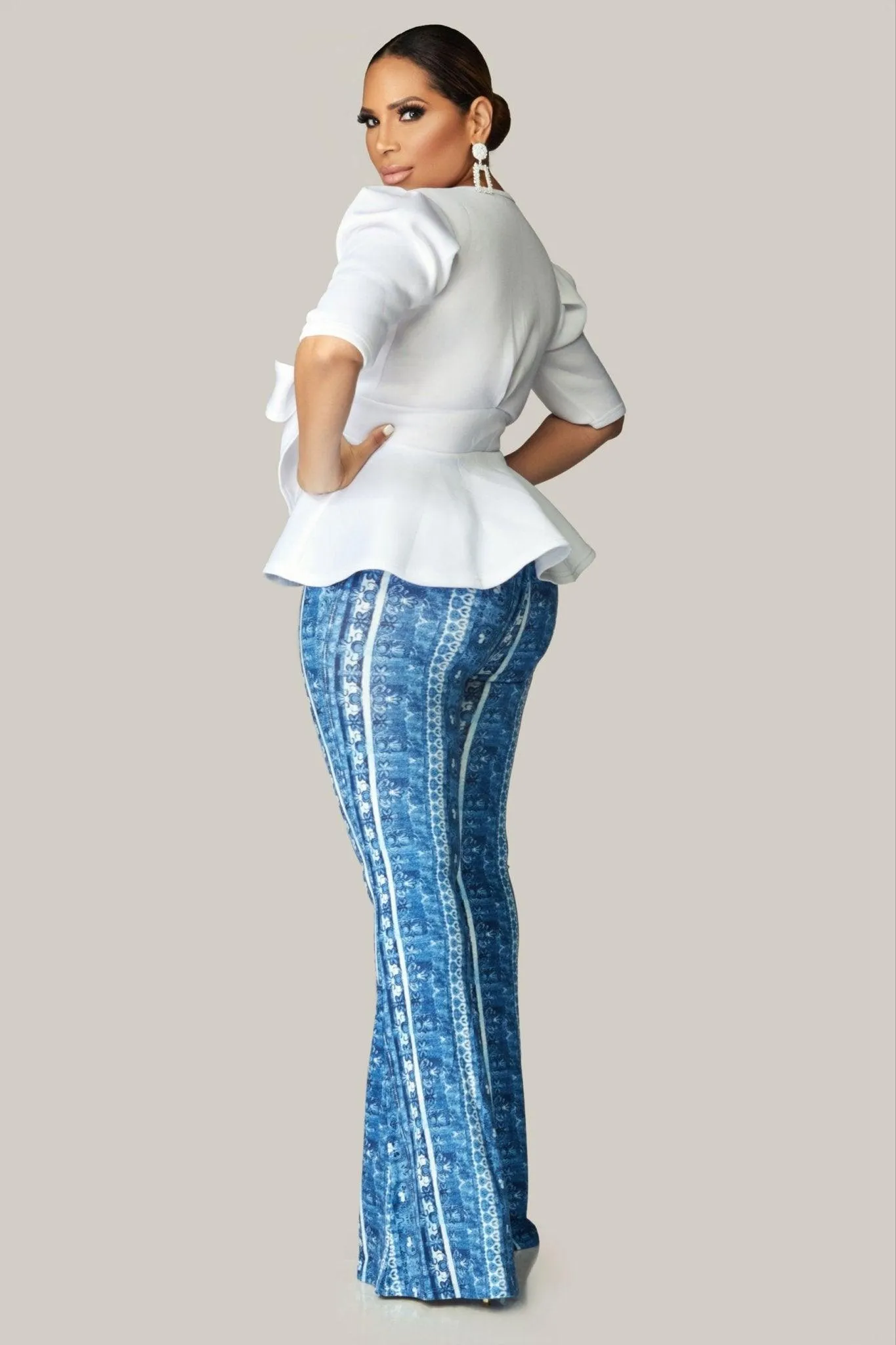 Boho Floral Printed Flared Pants