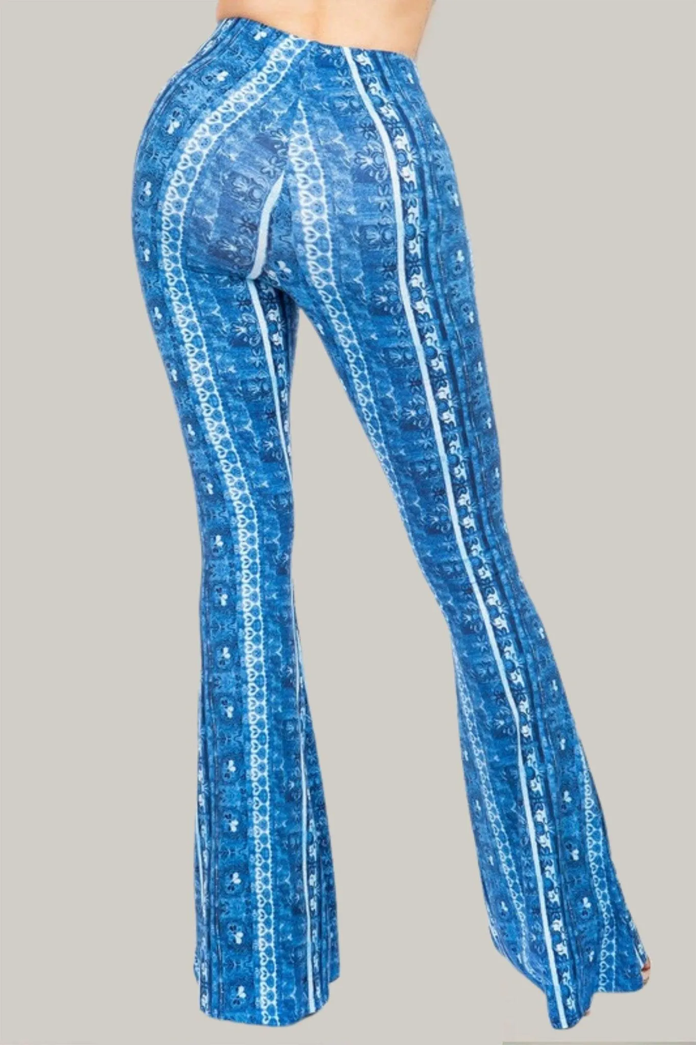 Boho Floral Printed Flared Pants
