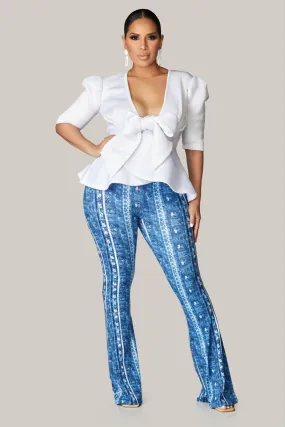 Boho Floral Printed Flared Pants