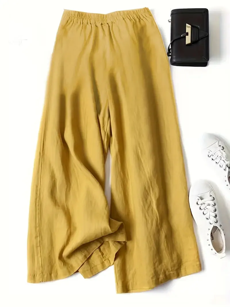 Brit & Boho™ I Gennie Solid Wide Leg Pants