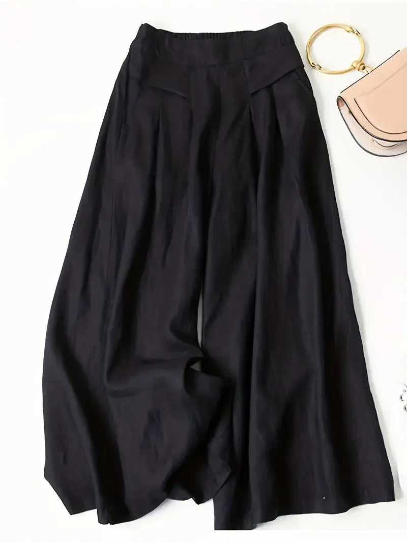 Brit & Boho™ I Gennie Solid Wide Leg Pants