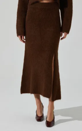 Brown Knit Sinisa Midi Skirt