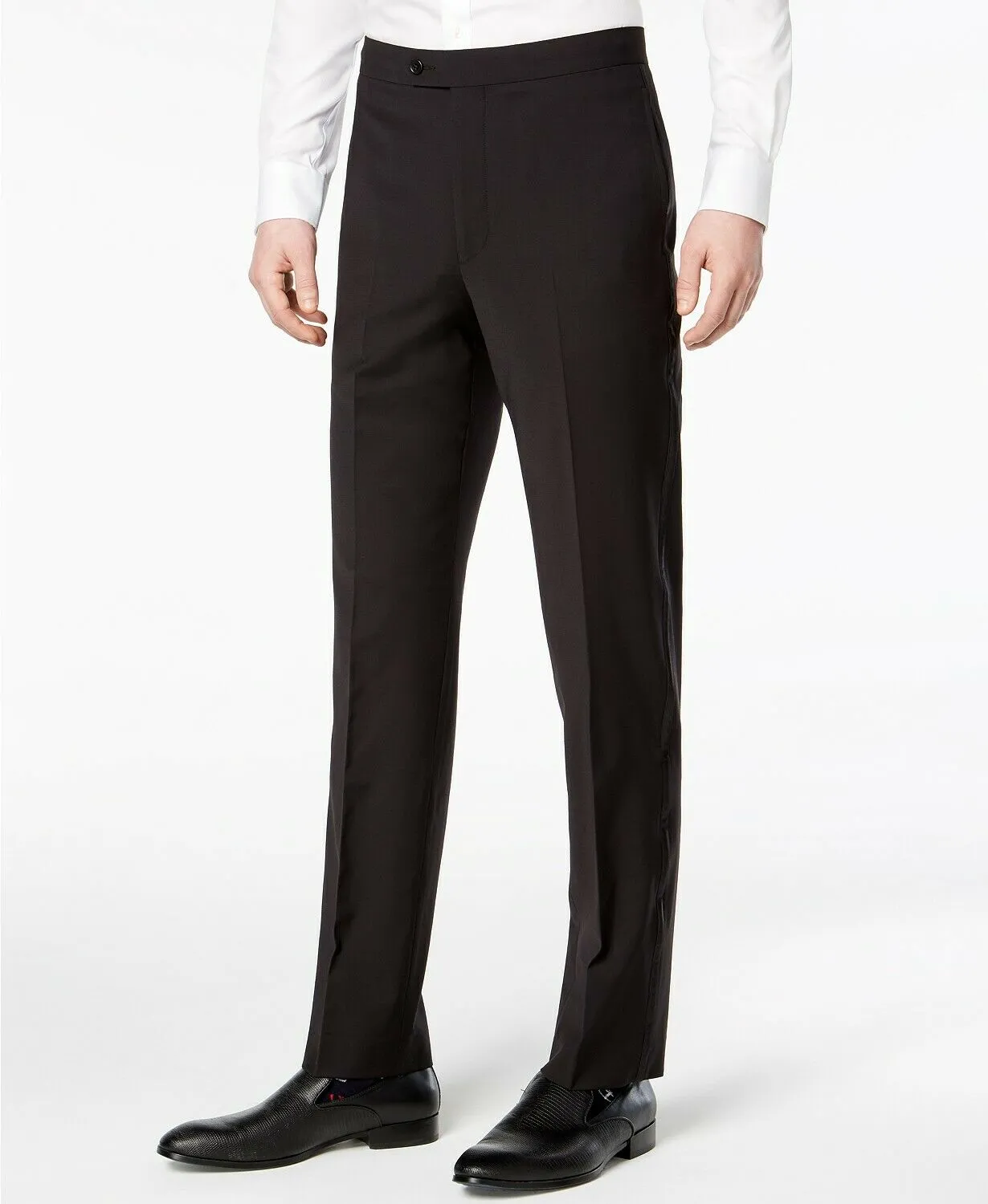 Calvin Klein Mens Slim fit Dress Tuxedo Pants 34 / 32 Black Stretch