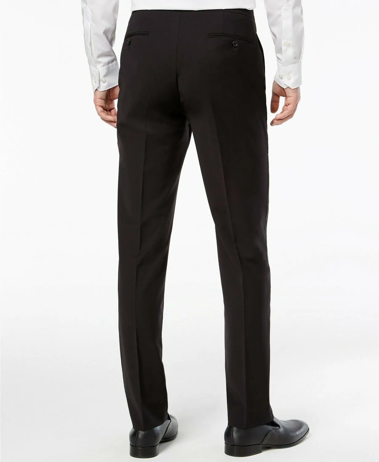Calvin Klein Mens Slim fit Dress Tuxedo Pants 34 / 32 Black Stretch