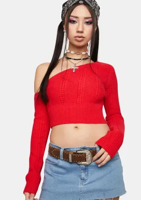 Cherry Drive You Wild Cropped Sweater