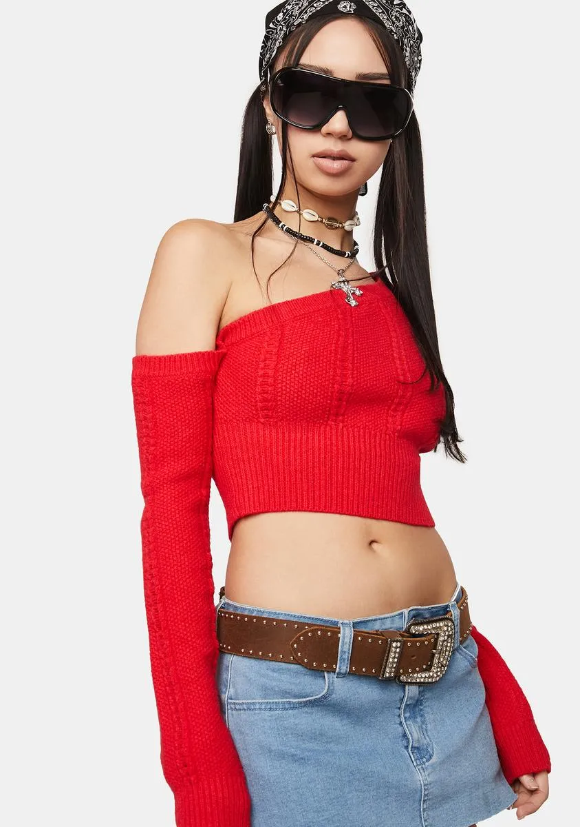 Cherry Drive You Wild Cropped Sweater