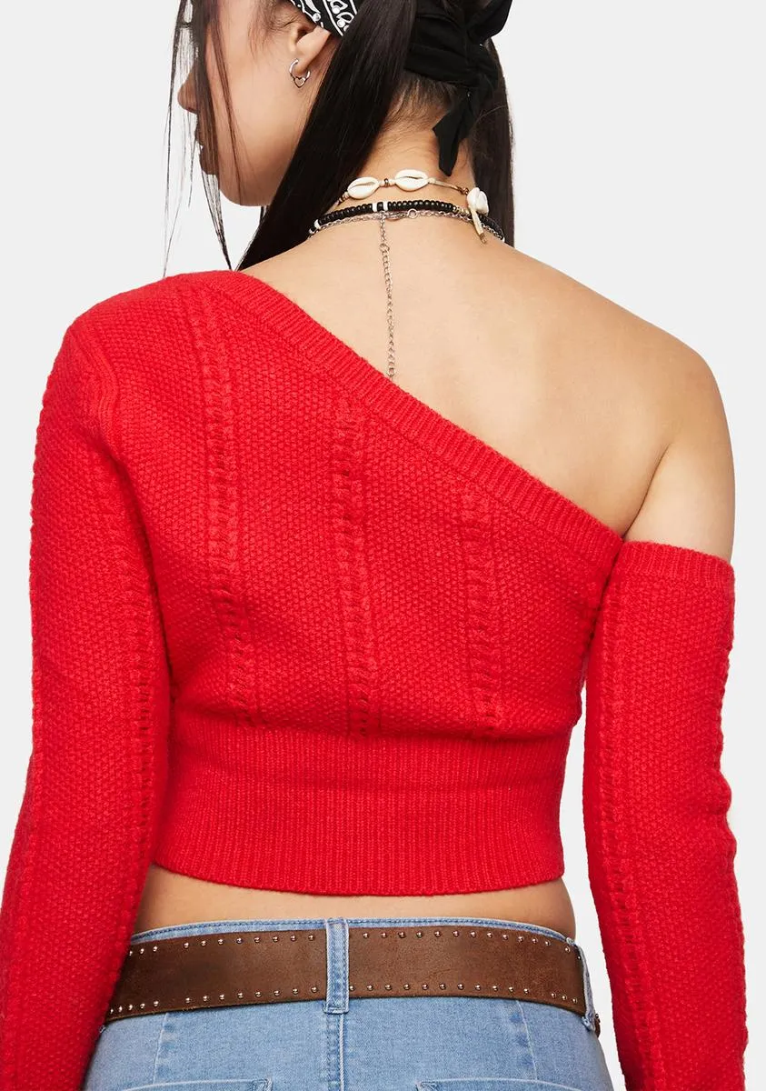 Cherry Drive You Wild Cropped Sweater