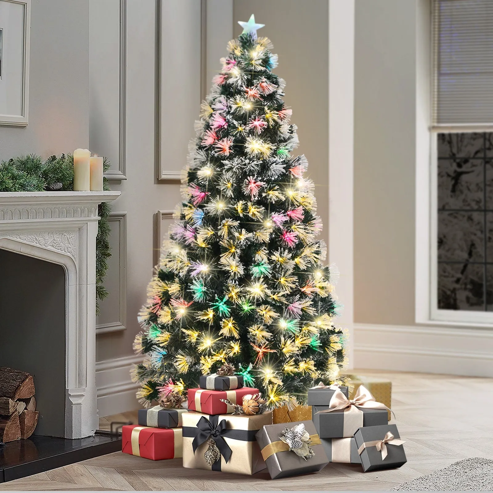 Christmas Tree 1.8M 6FT Xmas trees Fibre Optic Multi Colour LED Light
