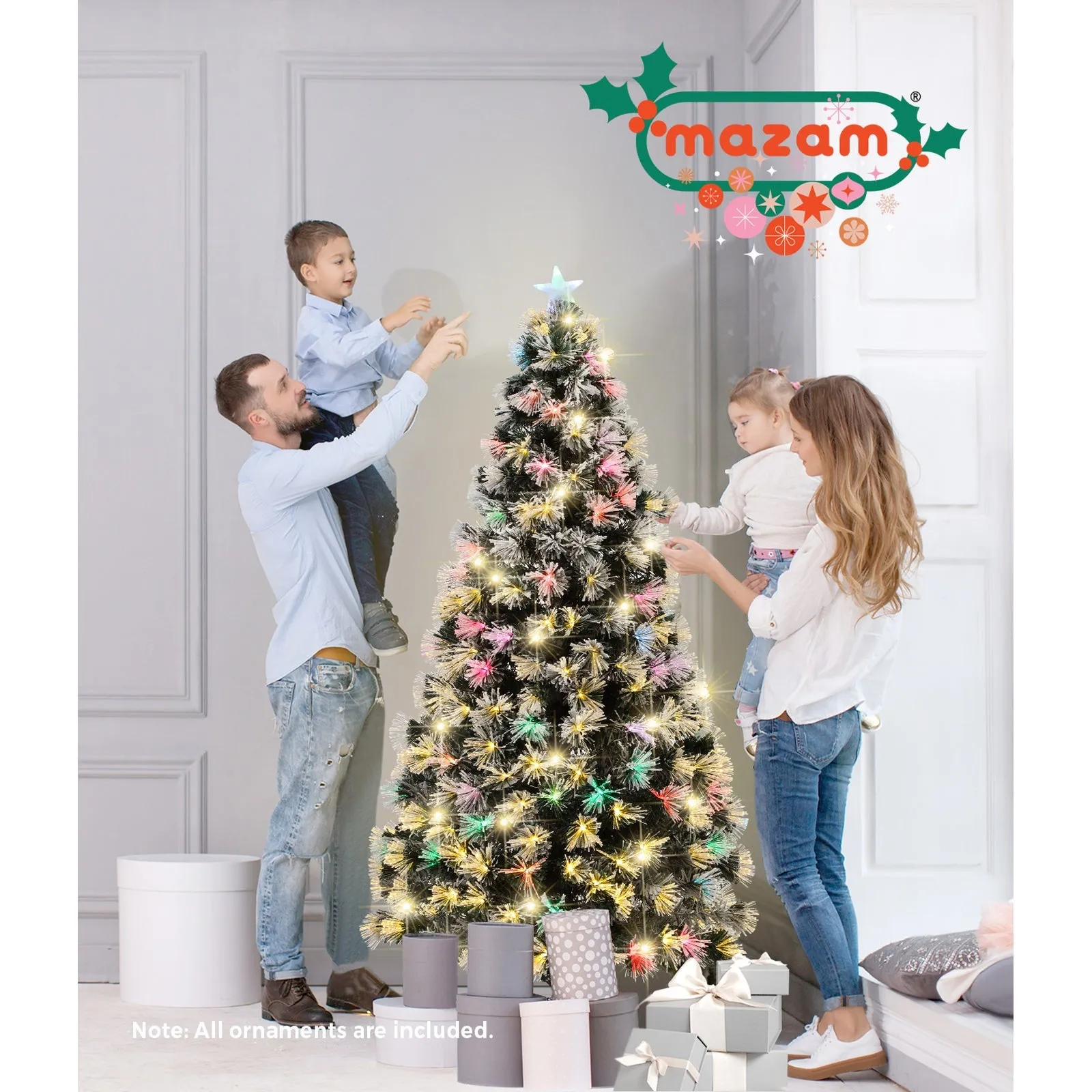 Christmas Tree 1.8M 6FT Xmas trees Fibre Optic Multi Colour LED Light