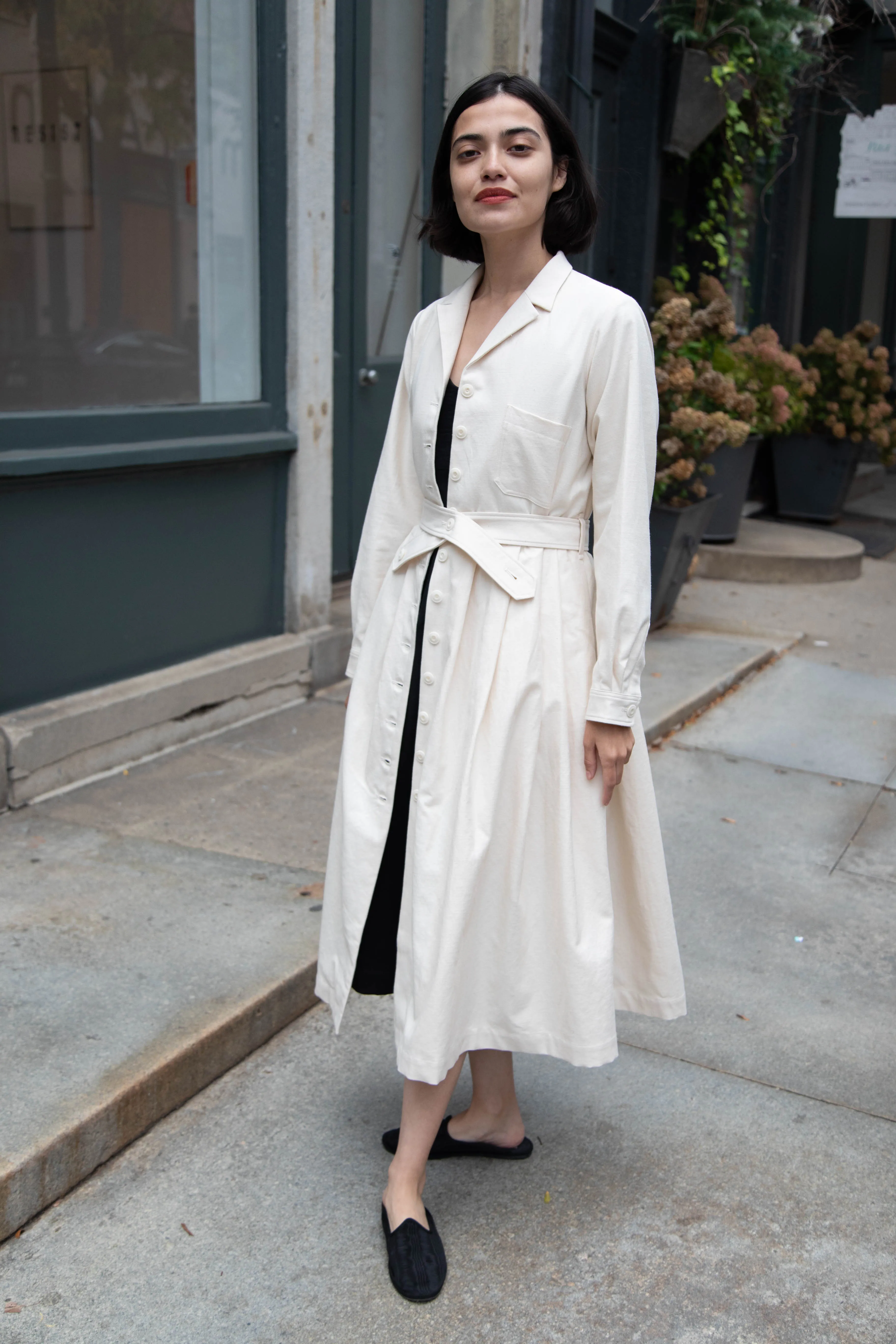 École De Curiosités | Dina Coat Dress in Ivory