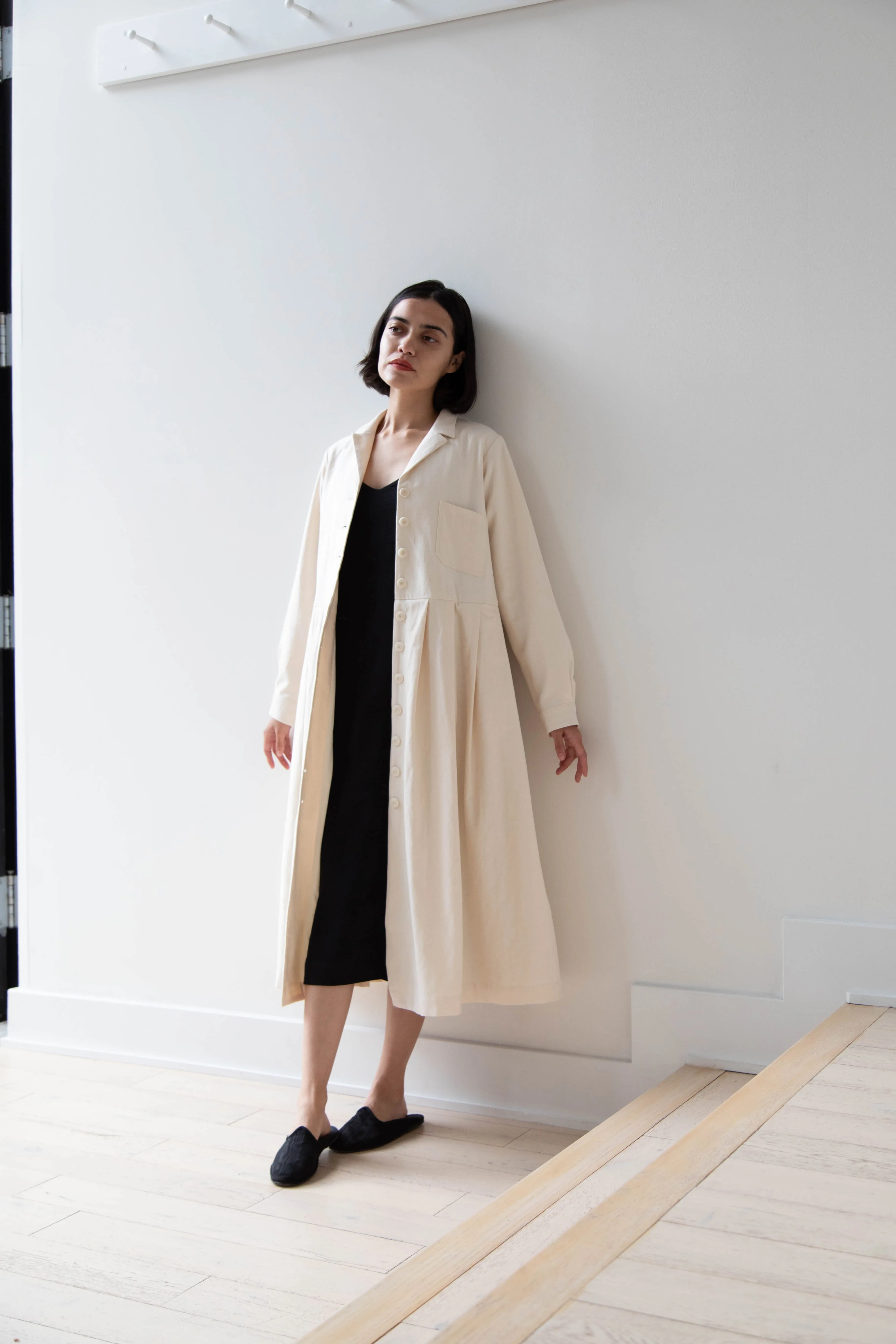 École De Curiosités | Dina Coat Dress in Ivory