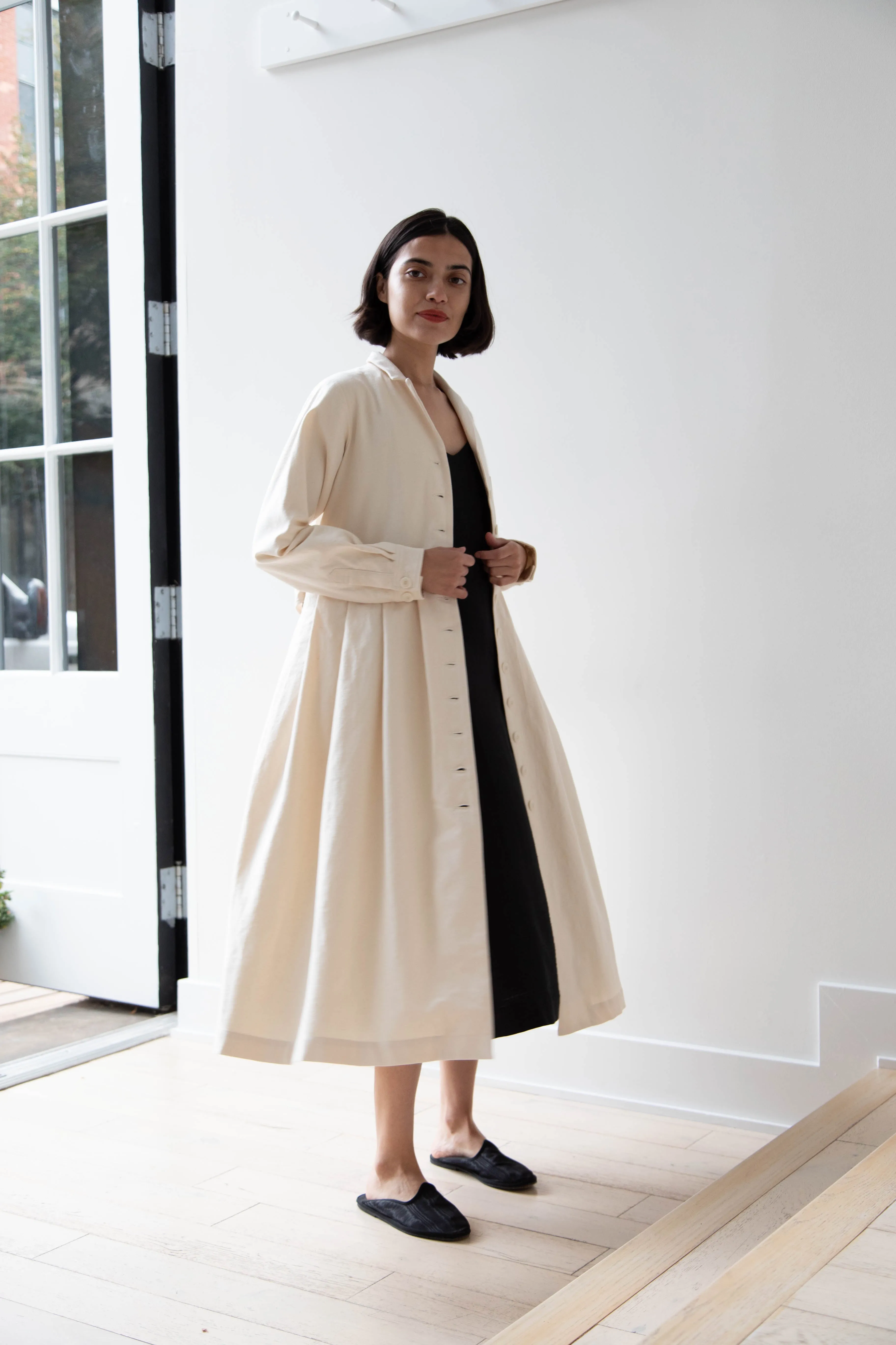École De Curiosités | Dina Coat Dress in Ivory