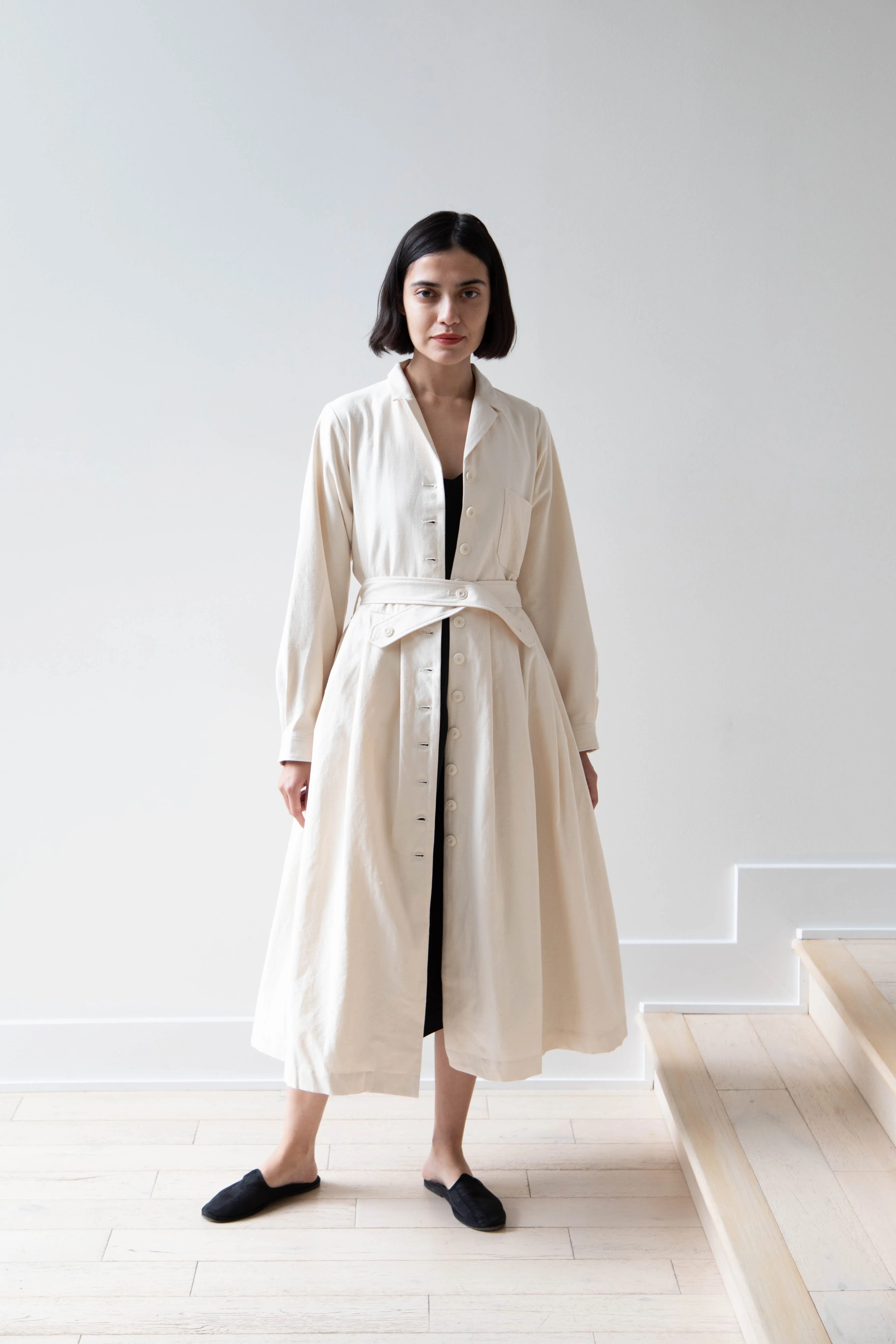 École De Curiosités | Dina Coat Dress in Ivory