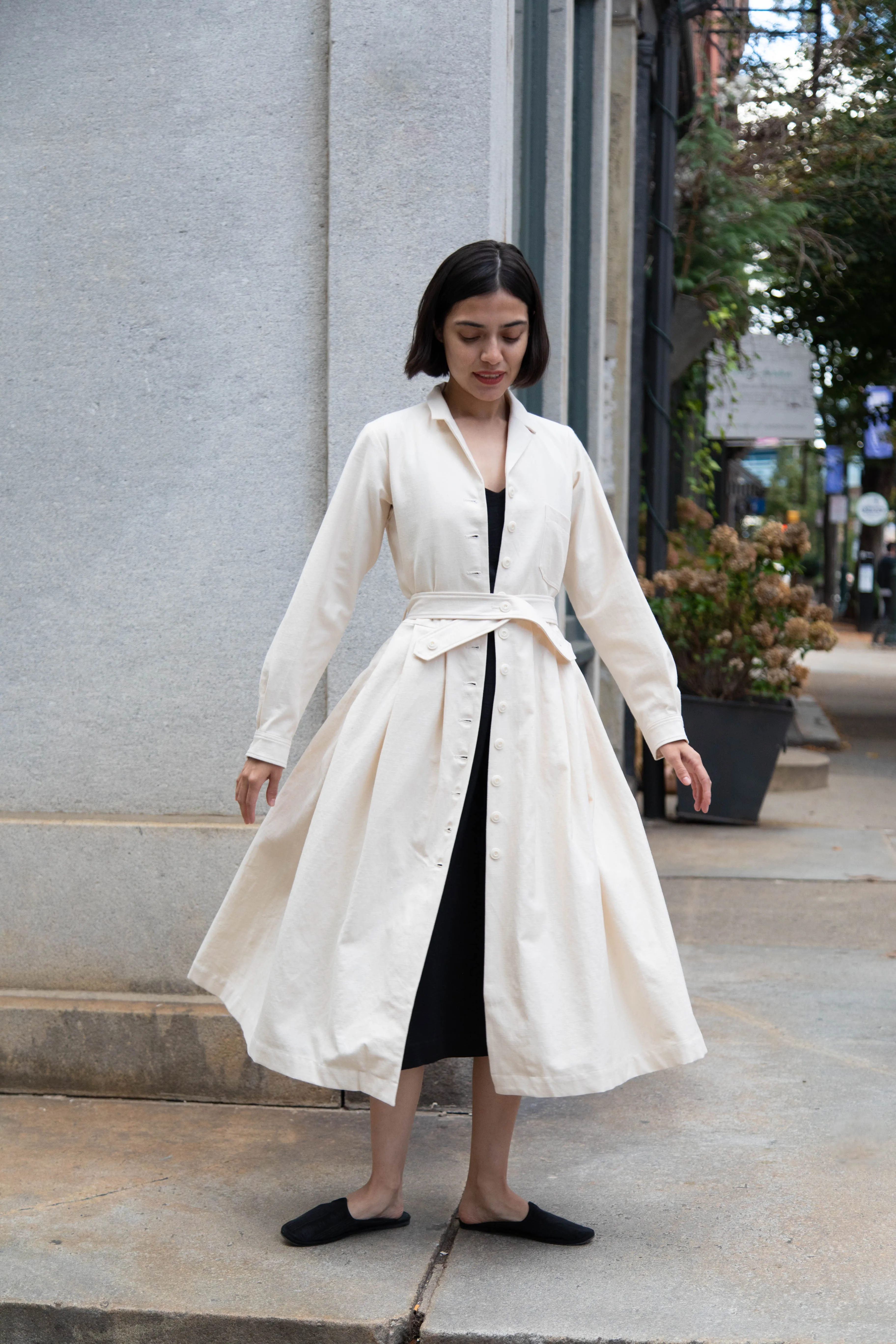 École De Curiosités | Dina Coat Dress in Ivory
