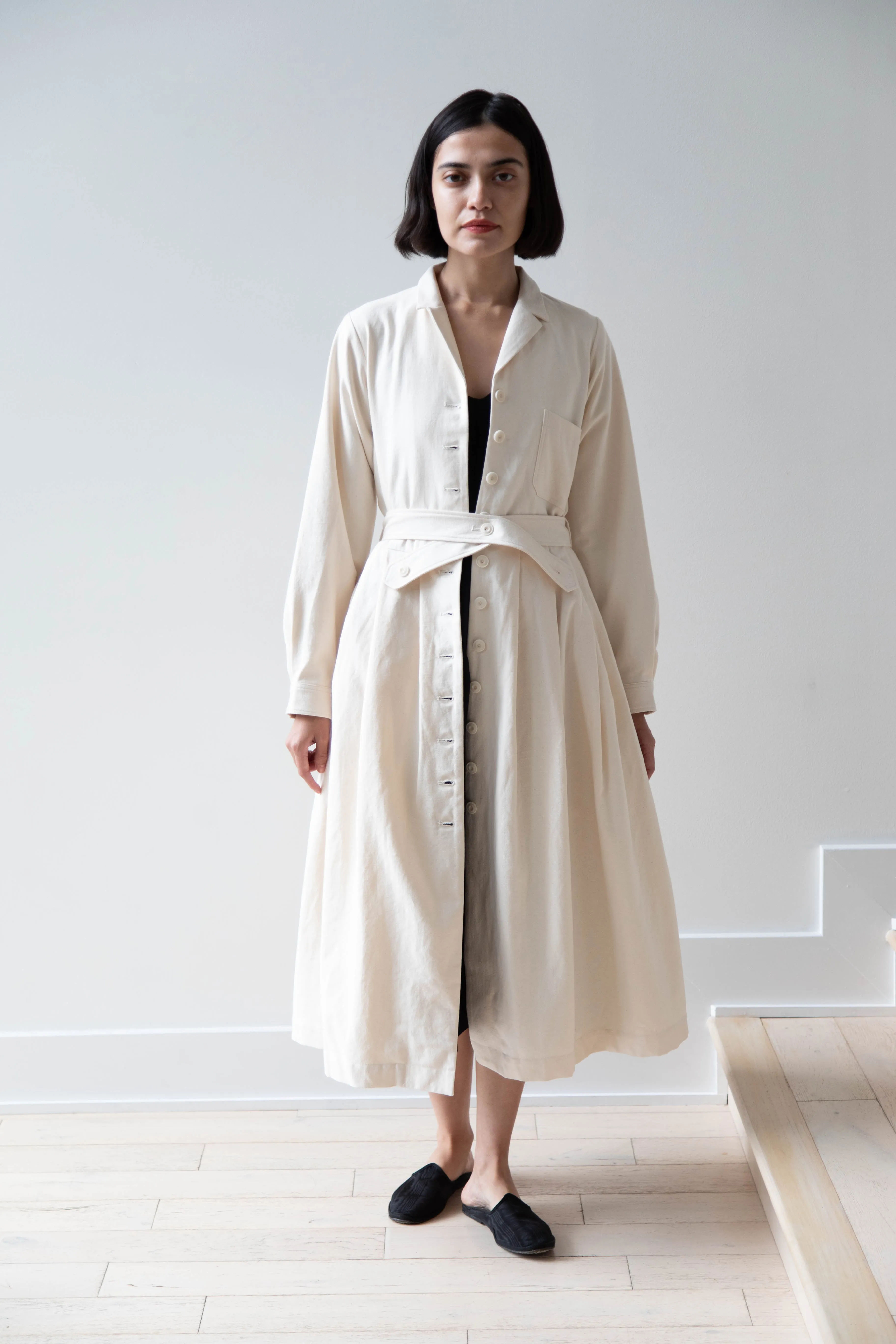 École De Curiosités | Dina Coat Dress in Ivory