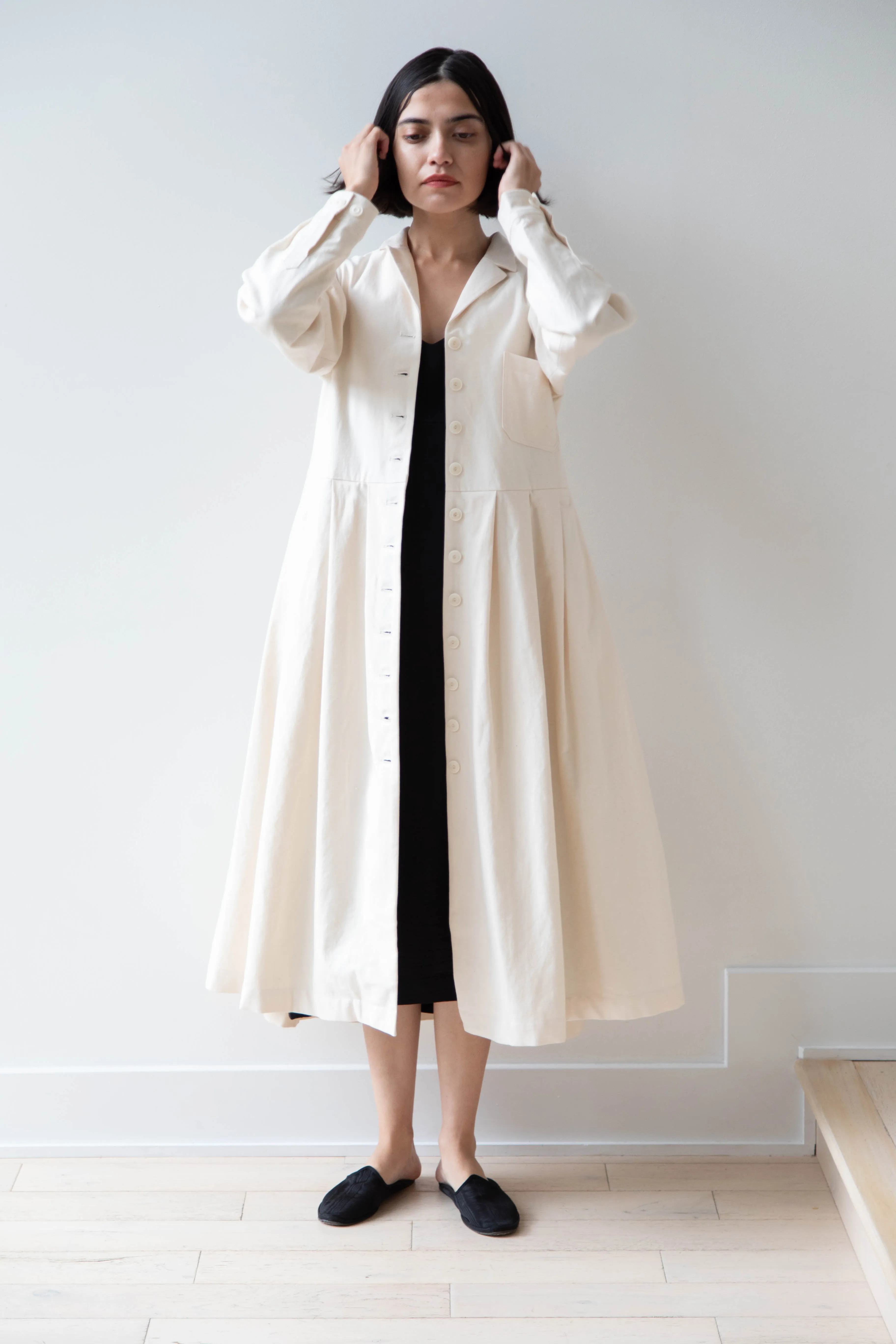 École De Curiosités | Dina Coat Dress in Ivory