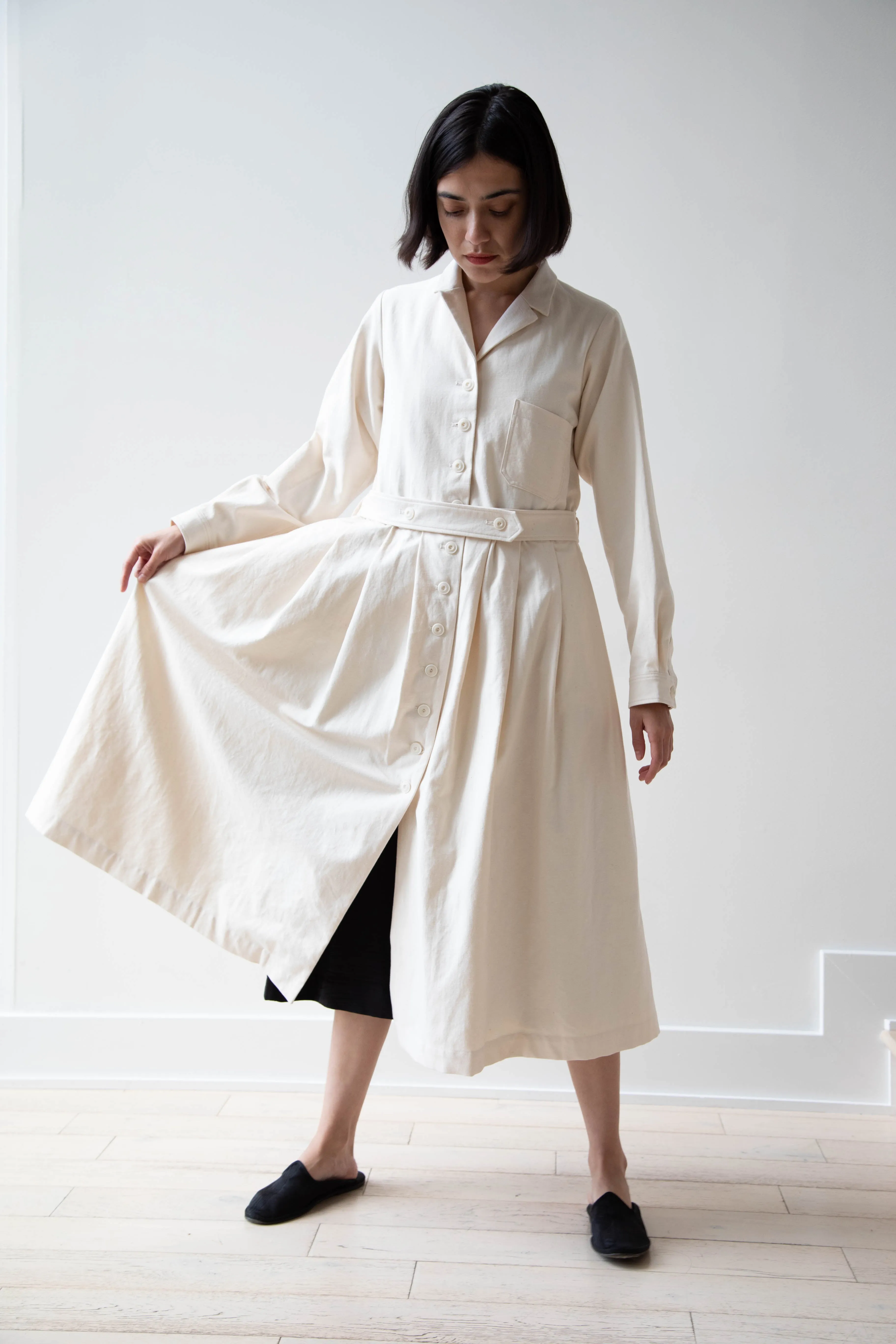 École De Curiosités | Dina Coat Dress in Ivory