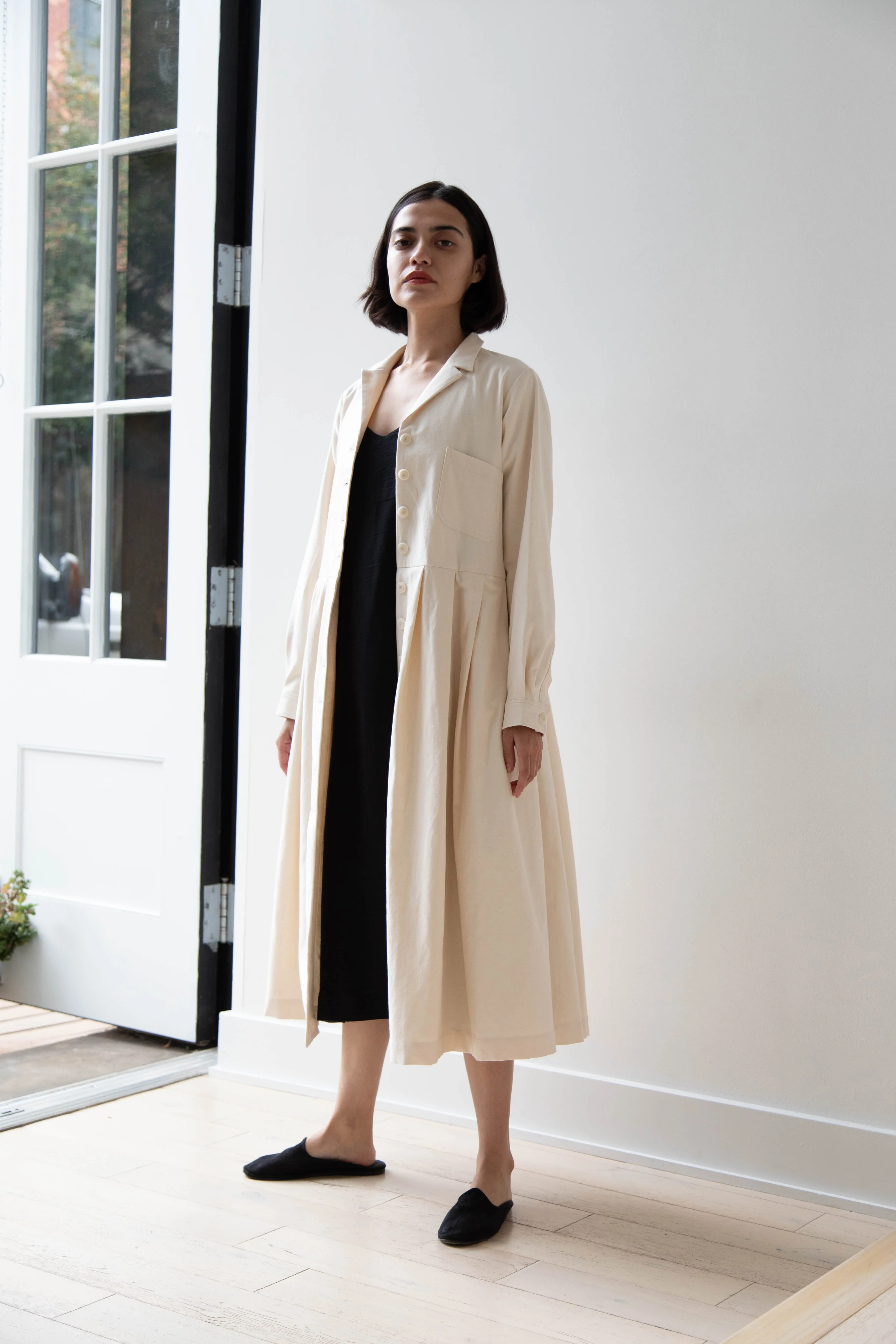 École De Curiosités | Dina Coat Dress in Ivory